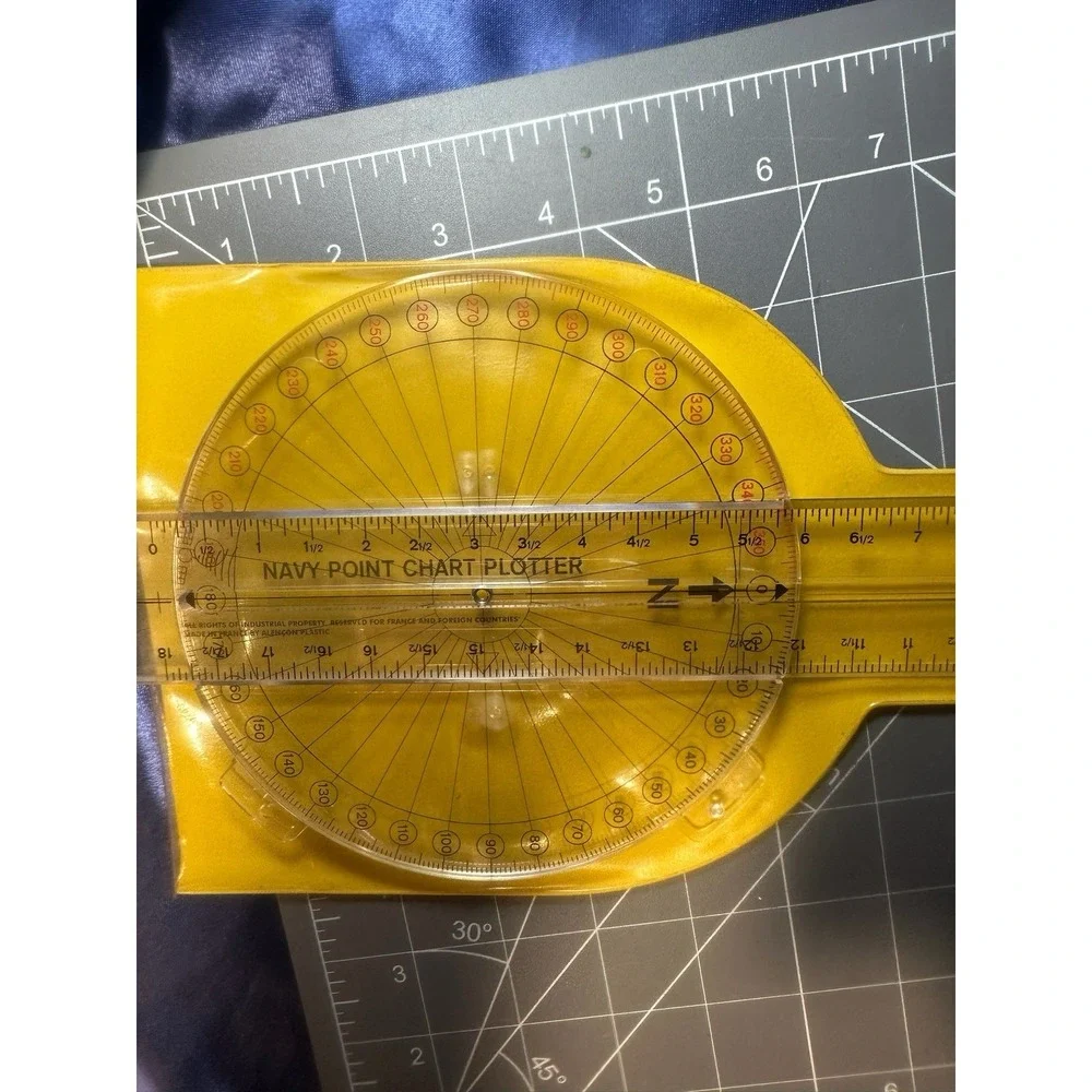 Protractor 2-Arm Navy Point Chart Plotter Tool, 18